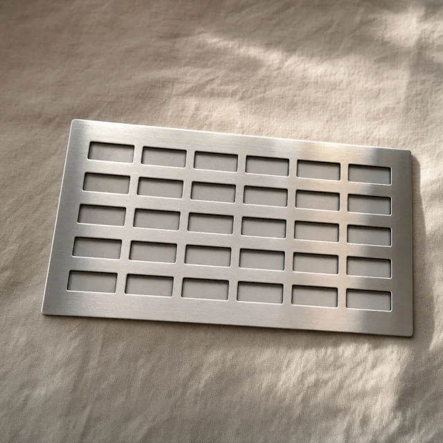 Stainless steel backup plate with empty word slots